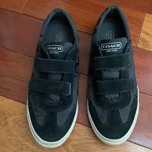 Black coach Velcro sneakers